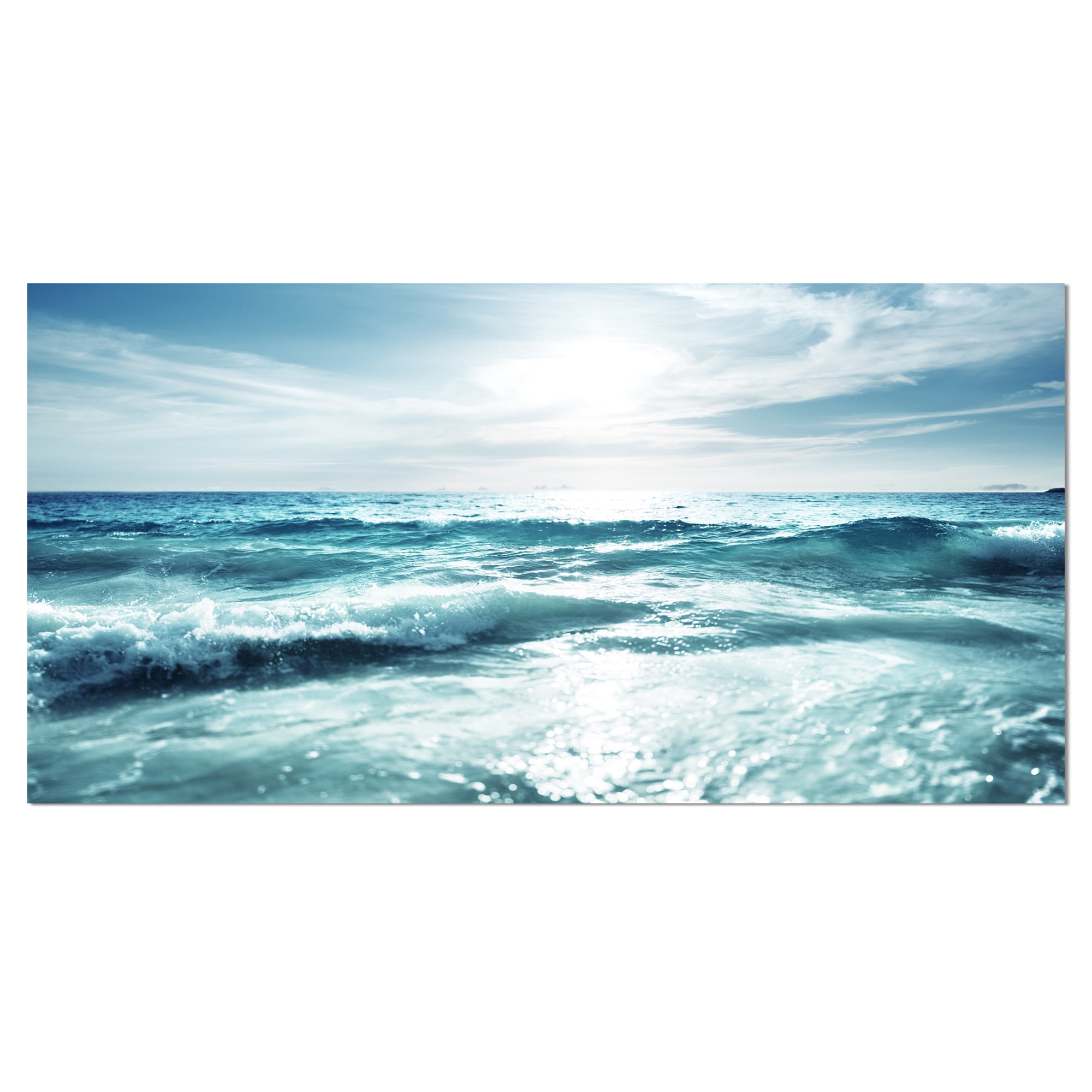 Designart 'Seychelles Beach at Sunset ' Seascape Canvas Art Print