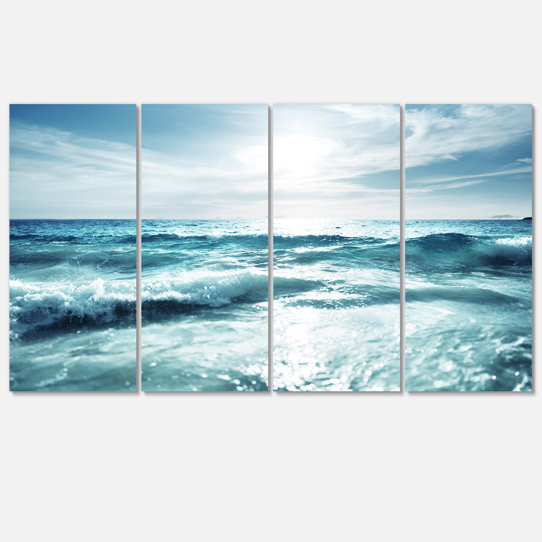 Seychelles Beach Sunset Landscape Canvas Art Print, 48"x28"