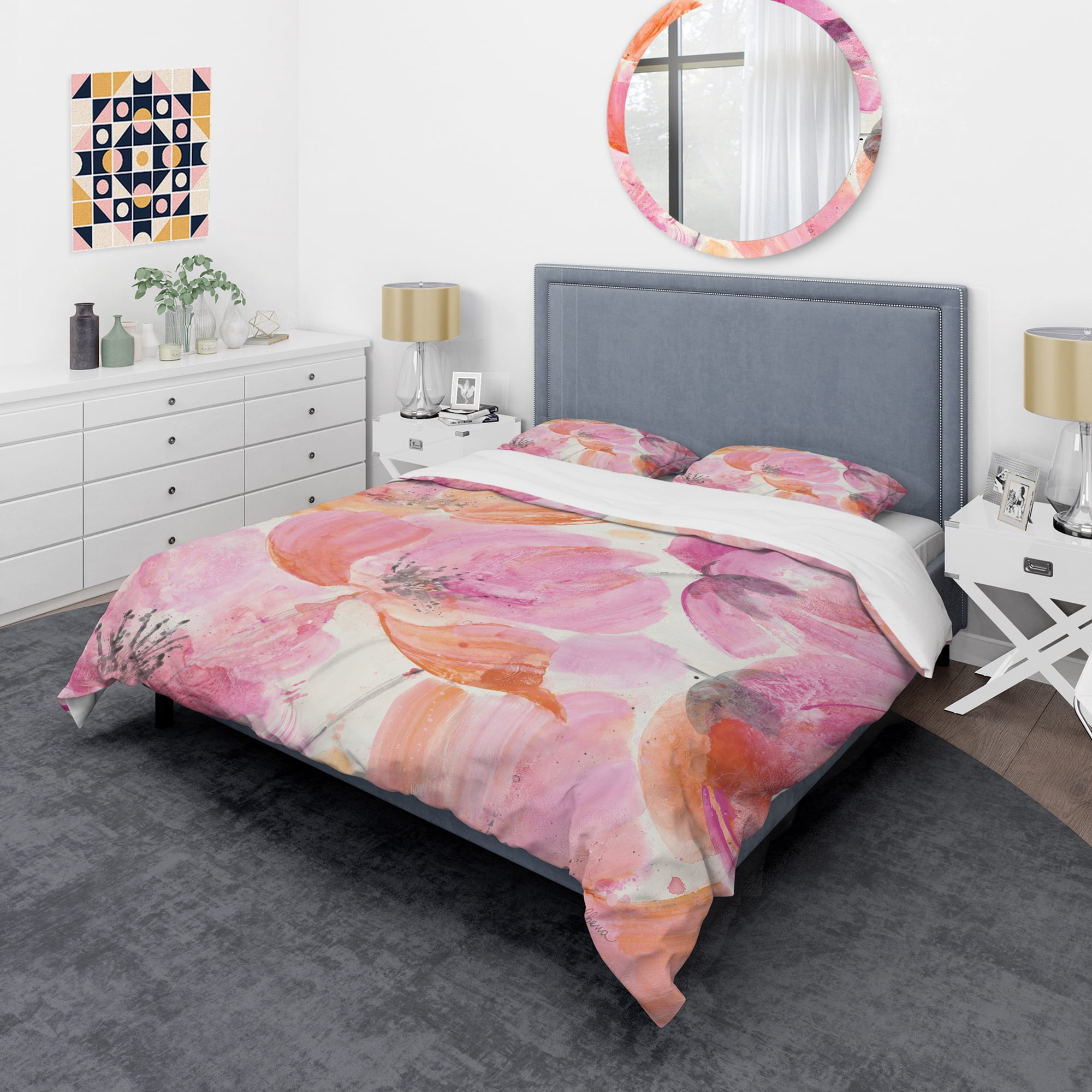Designart 'Shabby Flower III' Shabby Duvet Cover Set