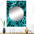 thumbnail image 1 of Designart "Shades Of Turquoise And Black" Abstract Mirror Wall Decor - Modern Blue Abstract Living Room Wall Mirror Art - 40" x 30" Inch, 1 of 5