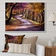 thumbnail image 1 of Designart "Shades of Purple Pathway into the Forest III" Landscapes Framed Wall Art - Modern Purple Road Entryway Framed Wall Art, 1 of 6