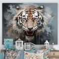 thumbnail image 1 of Designart "Shadowed Tiger Minimalism" Animals Tiger Canvas Art Print, 1 of 7