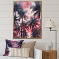 thumbnail image 1 of Designart "Shadowy Vintage Pink Palm Trees" Palms & Palm Trees Floater Framed Wall Art Living Room, 1 of 5