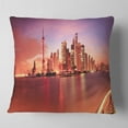 thumbnail image 1 of Designart Shanghai Skyline at Dawn Panorama - Cityscape Throw Pillow - 16x16, 1 of 4