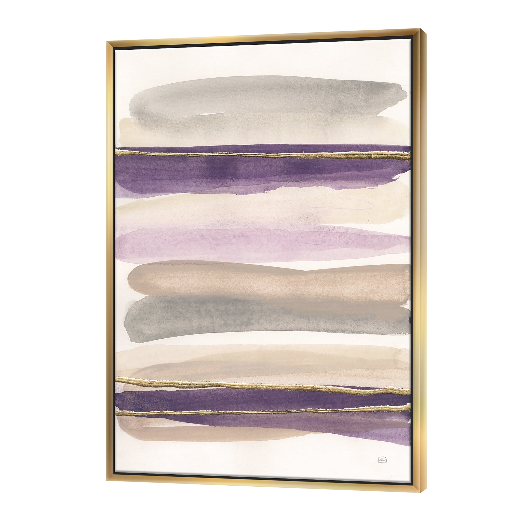 Designart ' Shape of Glam Purple ' Shabby Chic Framed Canvas
