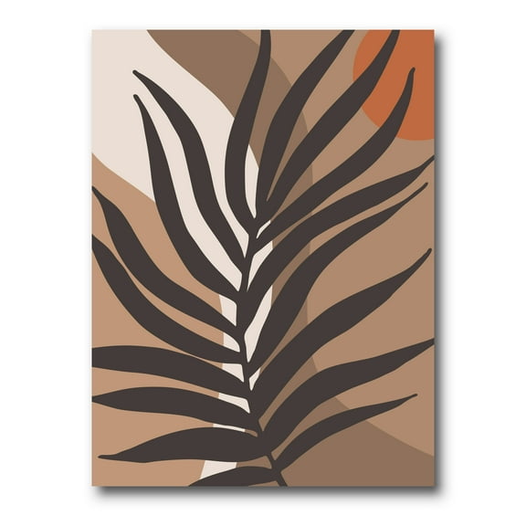 Designart ' Shapes and Tropical Leaf Silhouettes II ' Modern Canvas Wall Art Print
