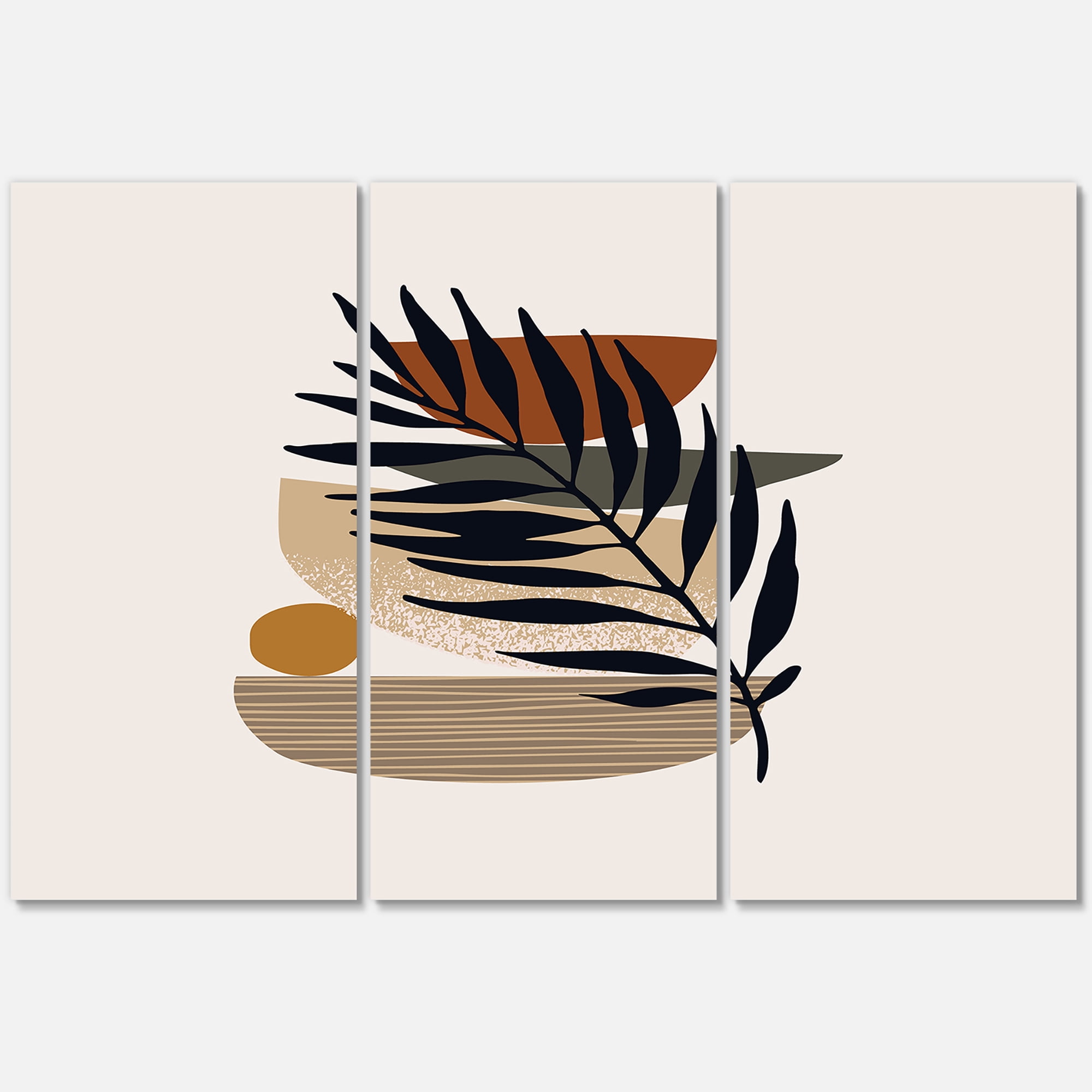 Designart ' Shapes and Tropical Leaf Silhouettes IV ' Modern Canvas Wall Art Print