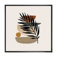 thumbnail image 1 of Designart 'Shapes and Tropical Leaf Silhouettes IV' Modern Framed Canvas Wall Art Print, 1 of 5