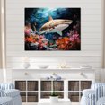thumbnail image 1 of Designart "Sharks Of The Abyss Portrait III" Coastal Coral Under Water Canvas Prints, 1 of 7