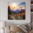 thumbnail image 1 of Designart "Sharp Peaks The Colorful Mountains I" Abstract Metal Art Print, 1 of 5