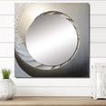 thumbnail image 1 of Designart "Shellfish With A Silver Swirl I" Nautilus Silver Large Square Mirror - Square Bedroom Mirror Printed Wall Decor - Modern Square Printed Wall Mirror Art, 1 of 5