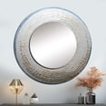 thumbnail image 1 of Designart "Shellfish With A Silver Swirl" Nautilus Silver Large Round Mirror - Round Bedroom Mirror Wall Decor - Modern Round Printed Mirror - 29" x 29", 1 of 6