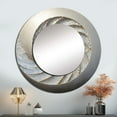 thumbnail image 1 of Designart "Shellfish With A Silver Swirl" Nautilus Rund Mirror For Wall Decor - Large Silver Round Printed Mirror -Modern Round Living Room Mirror - 29" x 29", 1 of 6