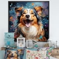 thumbnail image 1 of Designart "Shetland Sheepdog In Pop Art Portrait" Animals Dog Floater Framed Wall Art Prints, 1 of 5