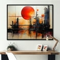 thumbnail image 1 of Designart "Shift In Scarlet Tones Across The Industrial Scene" Factories Floater Framed Canvas Prints, 1 of 5