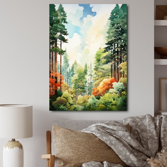 Designart "Shimmering Heights Redwood Majesty II" Landscape & Nature Canvas Print