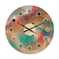 thumbnail image 1 of Designart 'Shining Colour Waves Retro Pattern' Mid-Century Modern Wood Wall Clock, 1 of 5