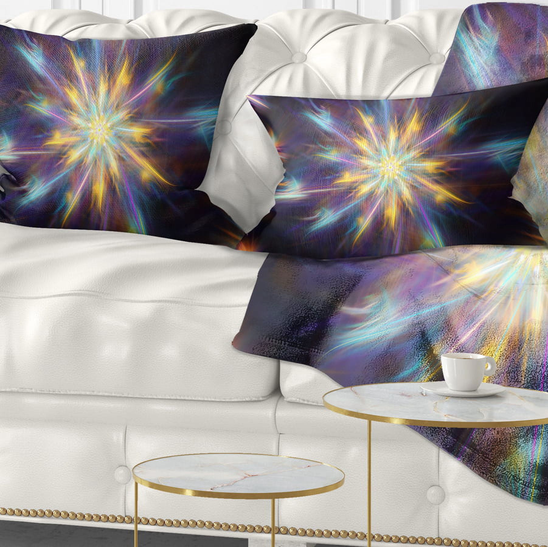 Designart Shining Multi Color Exotic Flower - Floral Throw Pillow - 12x20