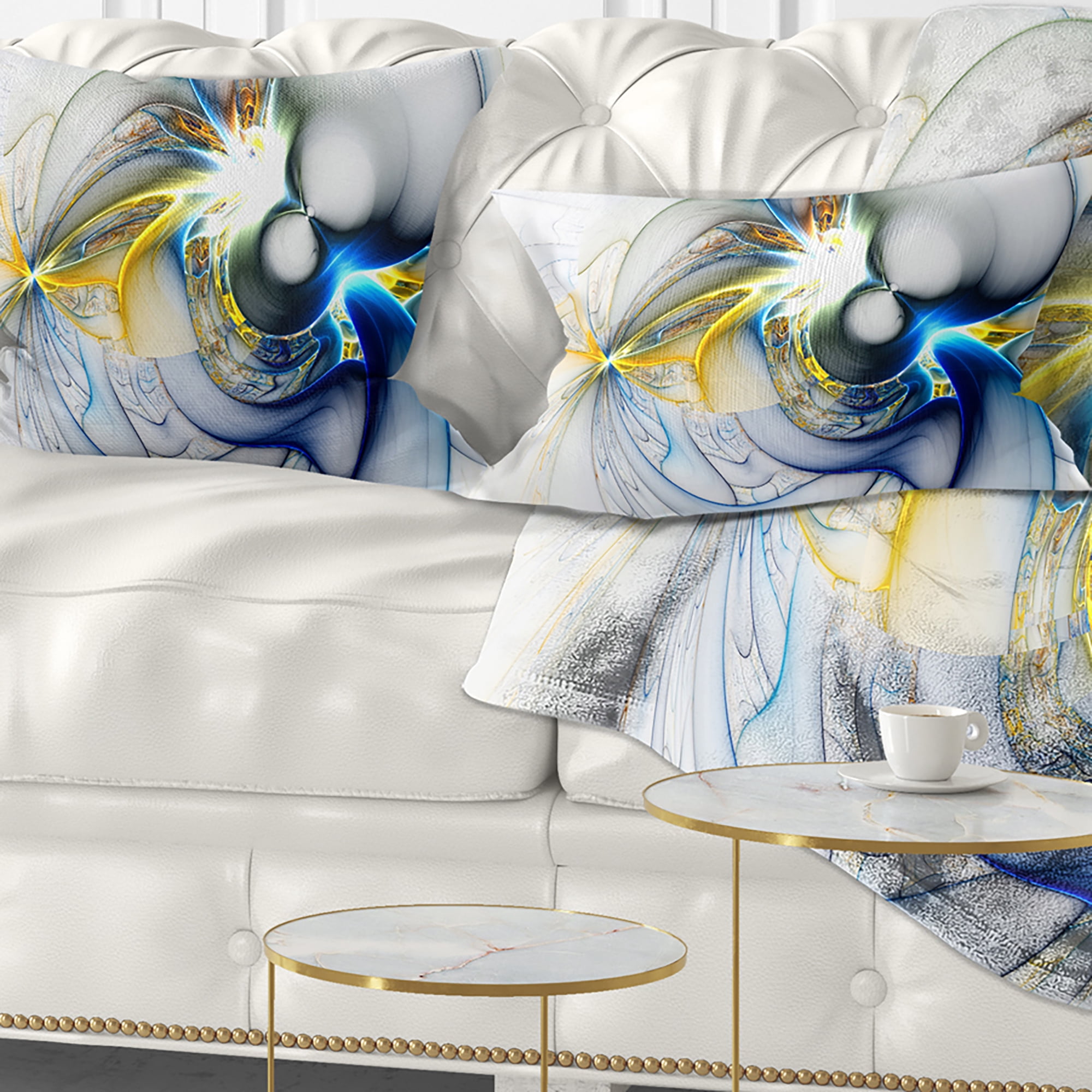 Designart Shining Multi Colored Plasma - Abstract Throw Pillow - 12x20