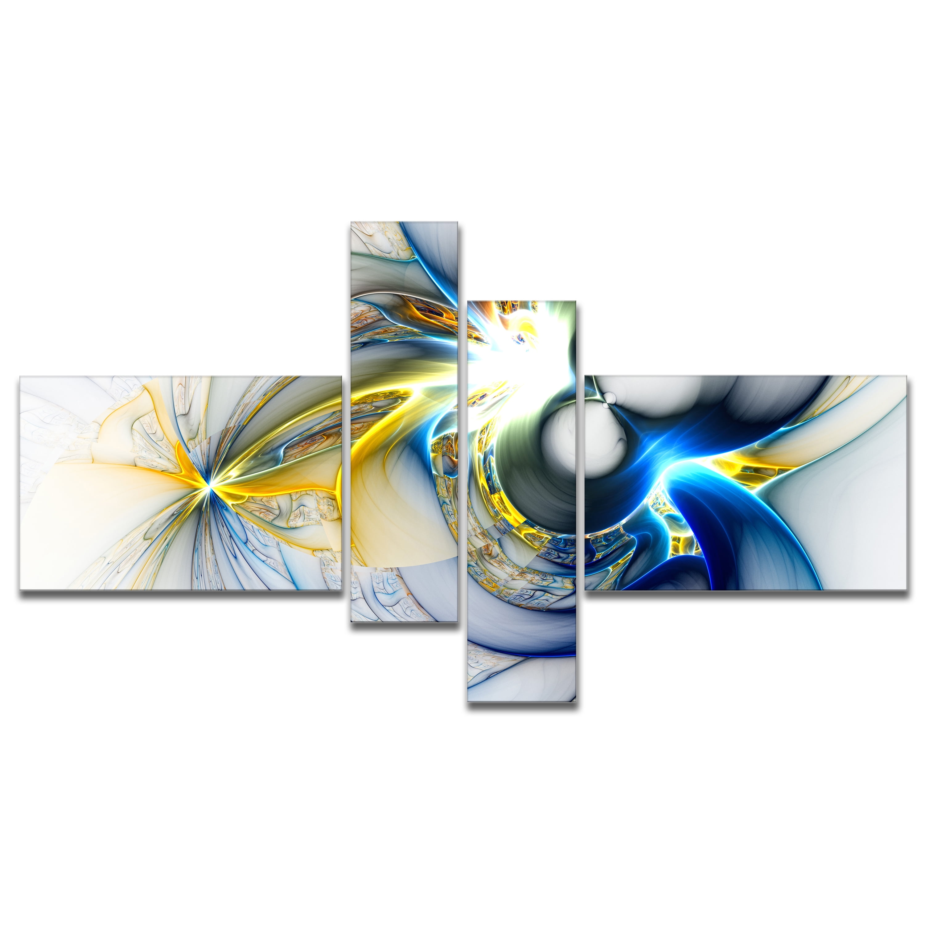 Large Multicolor Abstract Canvas Art in 4 Panels
