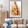 thumbnail image 1 of Designart "Sienna Serenade Of Violin And Mandolin II" Music Floater Framed Wall Art Living Room, 1 of 5