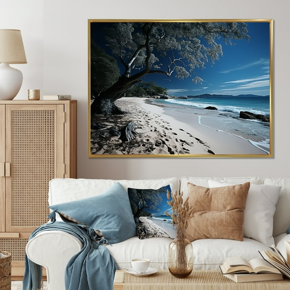 Designart "Silent Beaches in Thailand I" Cities & Countries Floater Framed Wall Decor