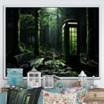 thumbnail image 1 of Designart "Silent Conversations Green Telephone Booth" Telephone Booth Floater Framed Canvas Wall Art, 1 of 7