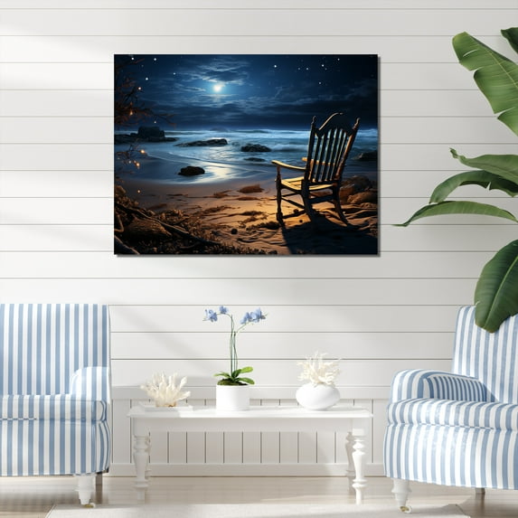 Designart "Silent Night on the Beach II" Nautical & Beach Wall Decor
