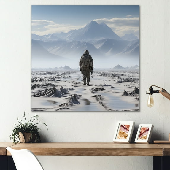 Designart "Silent Witness: Military War Landscape" Military Canvas Wall Art
