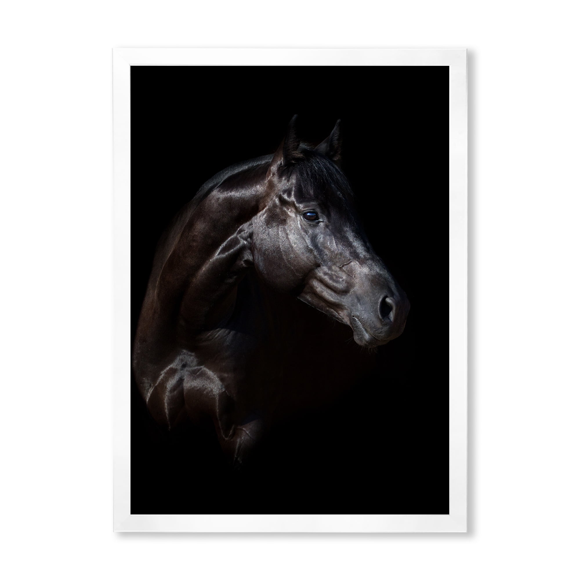 Designart 'Silhouette Of Horse and Woman' Farmhouse Framed Art Print