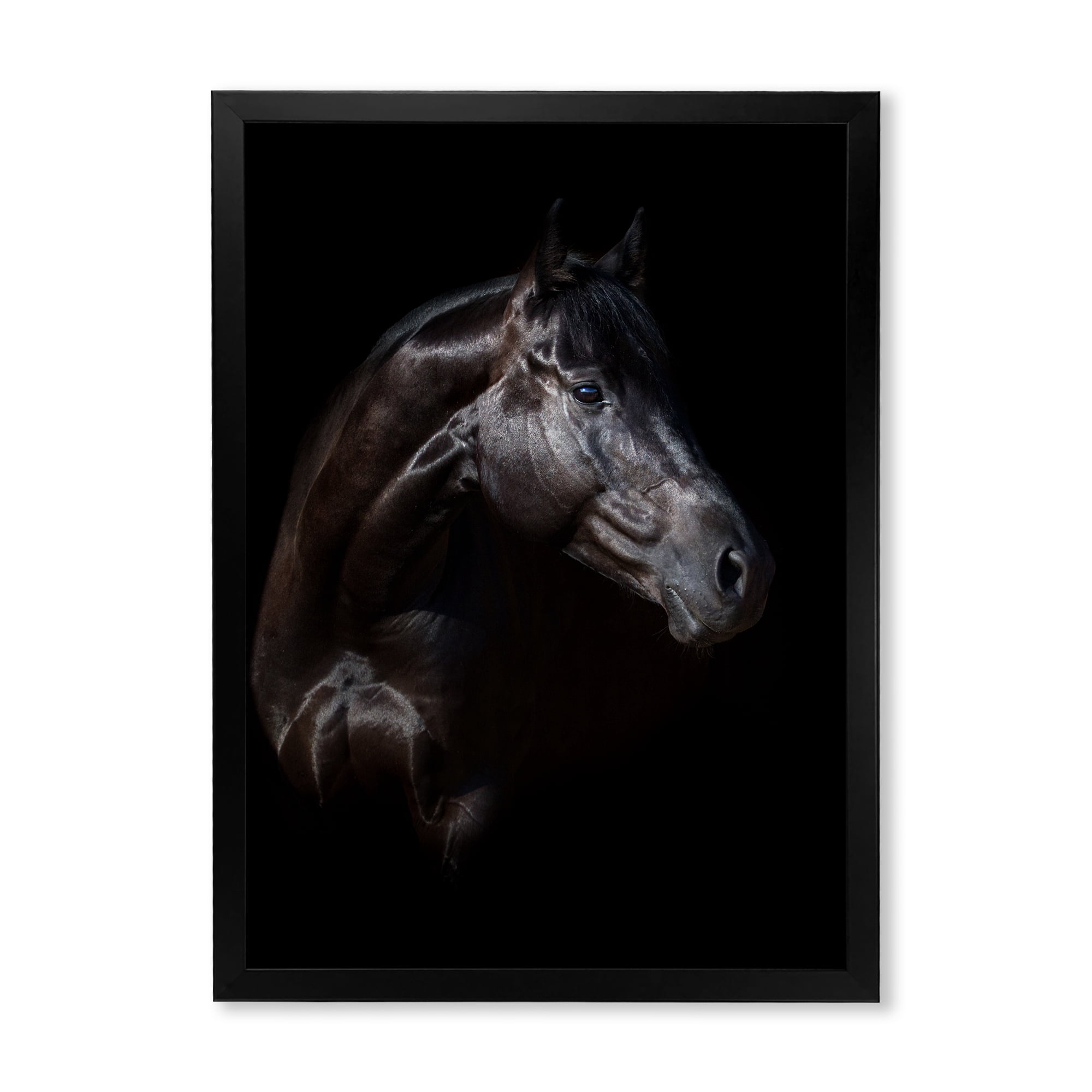 Designart 'Silhouette Of Horse and Woman' Farmhouse Framed Art Print