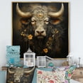 thumbnail image 1 of Designart "Silhouetted Baroque Yaks I" Yaks Floater Framed Canvas Prints, 1 of 5