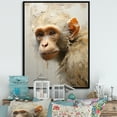 thumbnail image 1 of Designart "Silhouetted Minimalism: Monkey I" Animals Monkey Floater Framed Wall Decor, 1 of 5