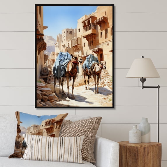 Designart "Silk Road Asian Painting I" Asian Floater Framed Wall Decor