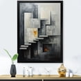 thumbnail image 1 of Designart "Silver Staircase In Abstract I" Abstract Shapes Picture Framed Canvas Wall Art, 1 of 5