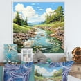 thumbnail image 1 of Designart "Silver Stream Coastal Creek painting II" Landscapes Floater Framed Canvas Art Print, 1 of 7
