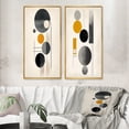 thumbnail image 1 of Designart "Simple Circles Geometric Minimalism IX" Modern Geometric Framed Wall Art Set Of 2 - Modern Yellow Frame Gallery Set For Office Decor, 1 of 6