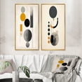 thumbnail image 1 of Designart "Simple Circles Geometric Minimalism VII" Modern Geometric Framed Wall Art Set Of 2 - Modern Yellow Gallery Wall Frame Set For Home Decor, 1 of 6