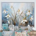 thumbnail image 1 of Designart "Simple Elegance In Blue And Gold III" Snowdrops Floater Framed Canvas Art Print, 1 of 5