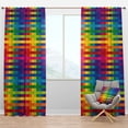 thumbnail image 1 of Designart 'Simple Geometric Pattern With Rainbow Colors ' Mid-Century Modern Blackout Curtain Panel, 1 of 4
