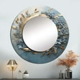 thumbnail image 1 of Designart "Simplicity In Bold And Blue Wreath" Wreath Rund Mirror For Wall Decor - Large Beige Round Print Mirror - Round Traditional Mirror - Wall Mounted Round Large Mirror - 23" x 23", 1 of 1