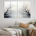 thumbnail image 1 of Designart "Simplicity Monochrome Serenity River" Modern Wall Art Prints Set, 1 of 5