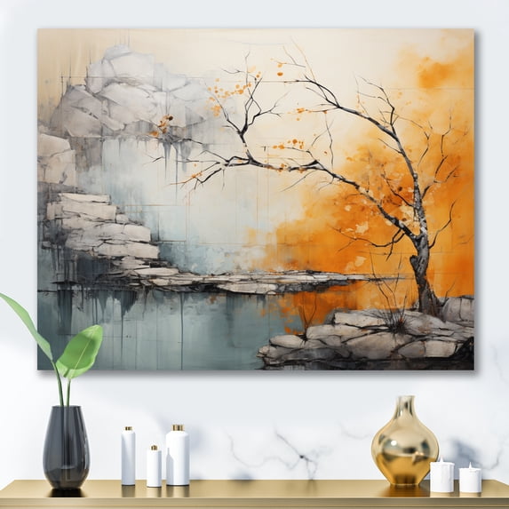Designart "Simplicity Tree Ephemeral Power III" Modern Wall Art Print