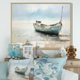 thumbnail image 1 of Designart "Simplified Beachside Angler'S Boat" Coastal Boat Floater Framed Wall Decor, 1 of 5
