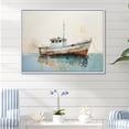 thumbnail image 1 of Designart "Simplified Beachside Angler'S Boat I" Coastal Boat Floater Framed Canvas Art Print, 1 of 5