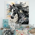 thumbnail image 1 of Designart "Simplified Galloping Horse III" Unicorns Floater Framed Canvas Prints, 1 of 5