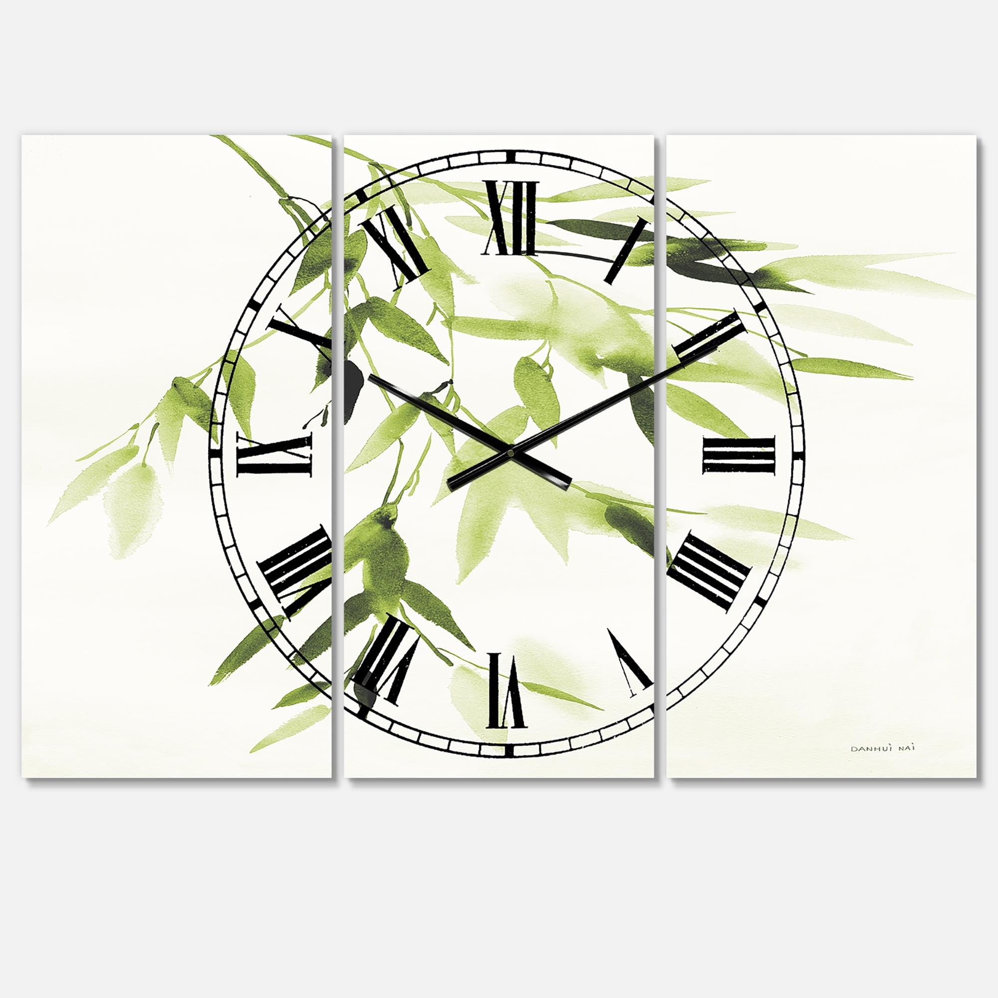 Designart 'Simplist Bamboo Leaves I' Lake House Wall Clock