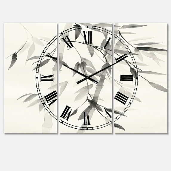 Designart 'Simplist Bamboo Leaves V' Lodge Wall Clock