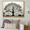 thumbnail image 1 of Designart "Simplistic African Tree Essence IV" Tree African Floater Framed Wall Art Prints, 1 of 5
