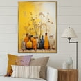 thumbnail image 1 of Designart "Simplistic Amber Ceramics I" Boho Pottery Floater Framed Canvas Prints, 1 of 5